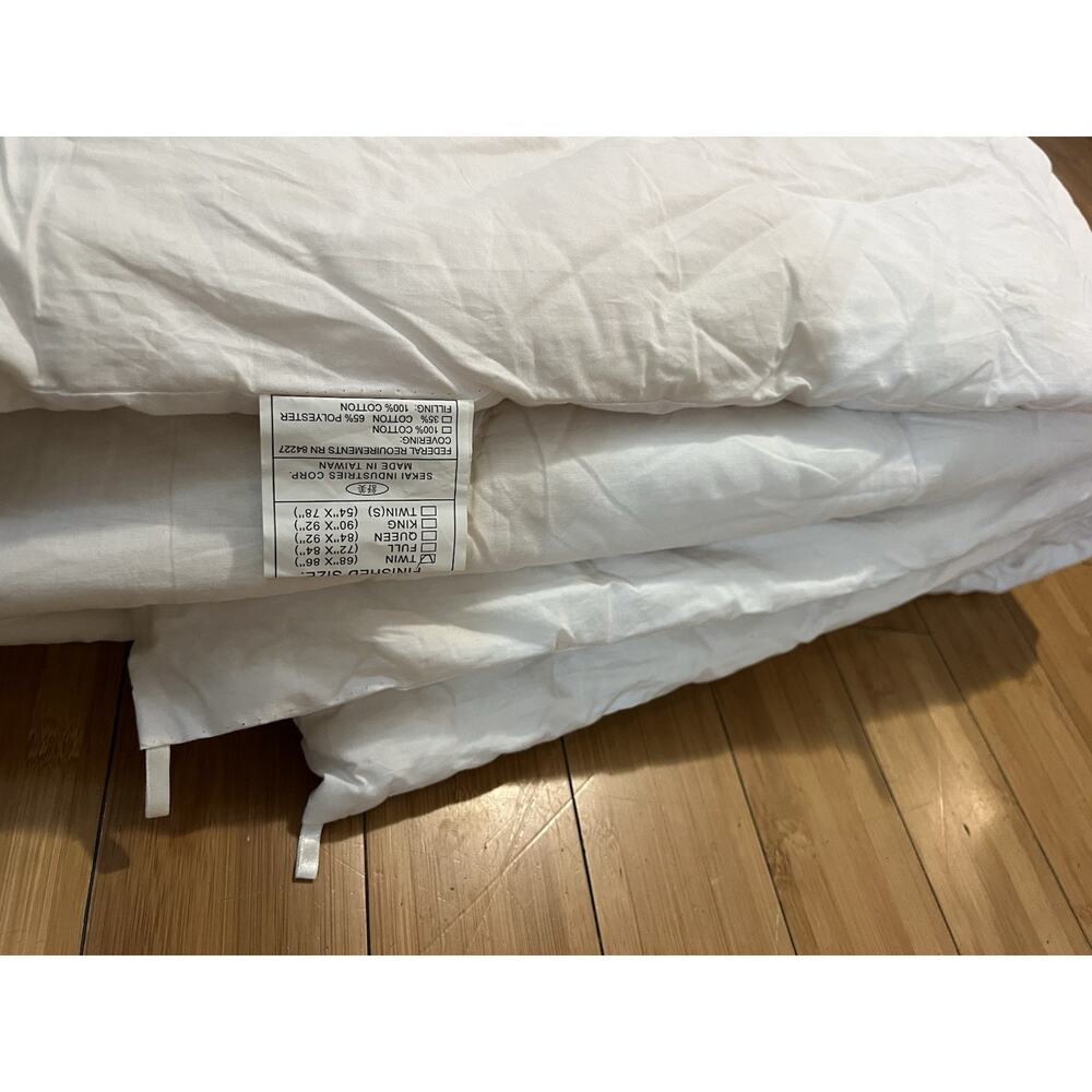 Sekai 100% Cotton Hand-Layered Quilt/Comforter Insert White Twin Taiwan Natural